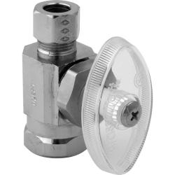 MULTI TURN STRAIGHT STOP 1/2 INCH FIP X 3/8 INCH OD COMPRESSION CHROME