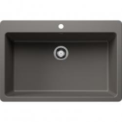 443200 LIVEN 33 SUPER SINGLE BOWL DUAL MOUNT SINK VOLCANO GRAY